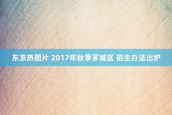 东京热图片 2017年秋季芗城区 招生办法出炉