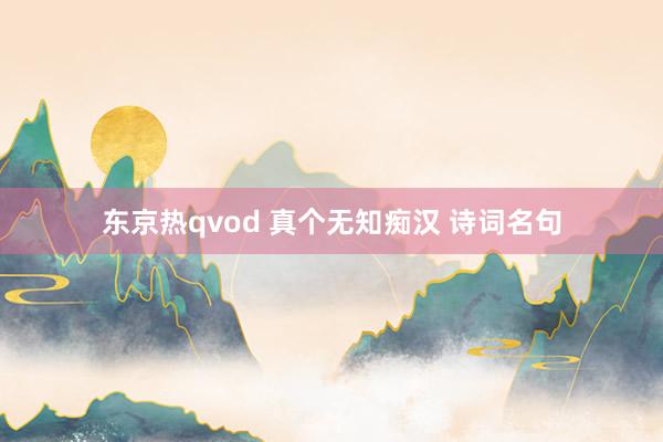 东京热qvod 真个无知痴汉 诗词名句