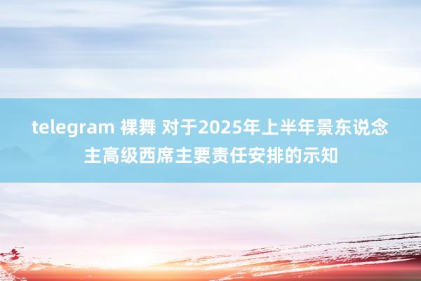 telegram 裸舞 对于2025年上半年景东说念主高级西席主要责任安排的示知