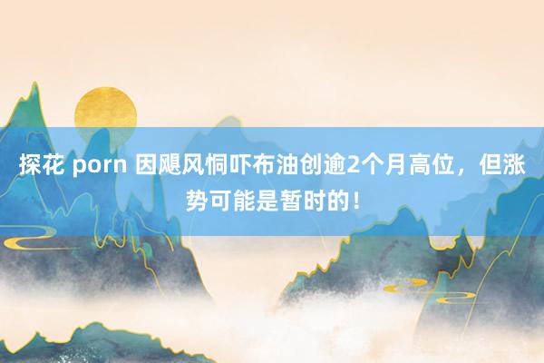 探花 porn 因飓风恫吓布油创逾2个月高位，但涨势可能是暂时的！