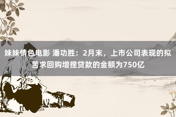 妹妹情色电影 潘功胜：2月末，上市公司表现的拟苦求回购增捏贷款的金额为750亿