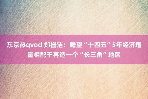 东京热qvod 郑栅洁：瞻望“十四五”5年经济增量相配于再造一个“长三角”地区